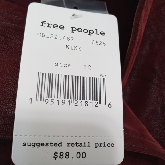 Free People Ari Wrap Skirt Wine Size 12 - Picture 7 of 10